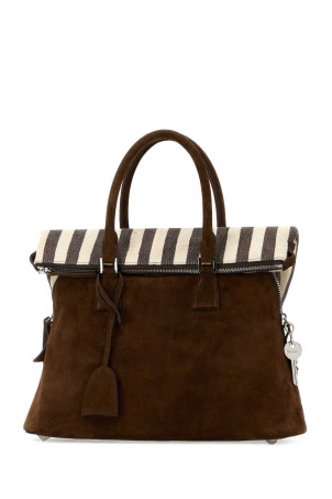 Brown suede medium 5AC Soft handbag MAISON MARGIELA (SB1WG0085P8839)