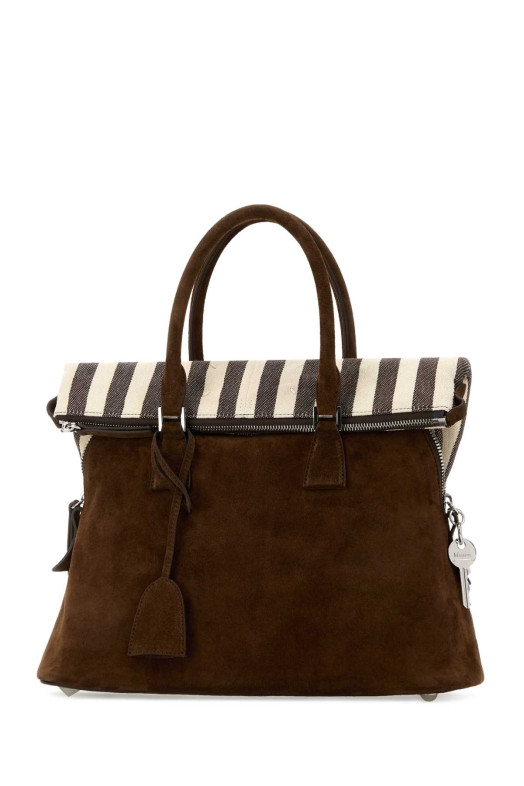 Brown suede medium 5AC Soft handbag MAISON MARGIELA (SB1WG0085P8839)