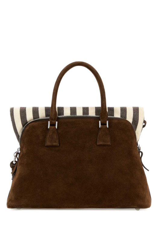 Brown suede medium 5AC Soft handbag MAISON MARGIELA (SB1WG0085P8839)