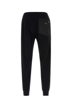 Black stretch cotton pant Black PRADA (UJP209SWMO152Z)