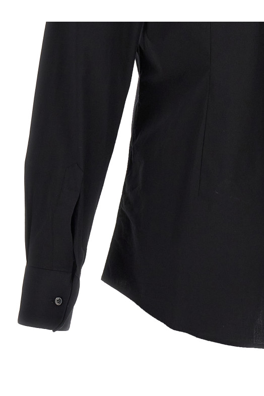 Logo embroidery shirt Black