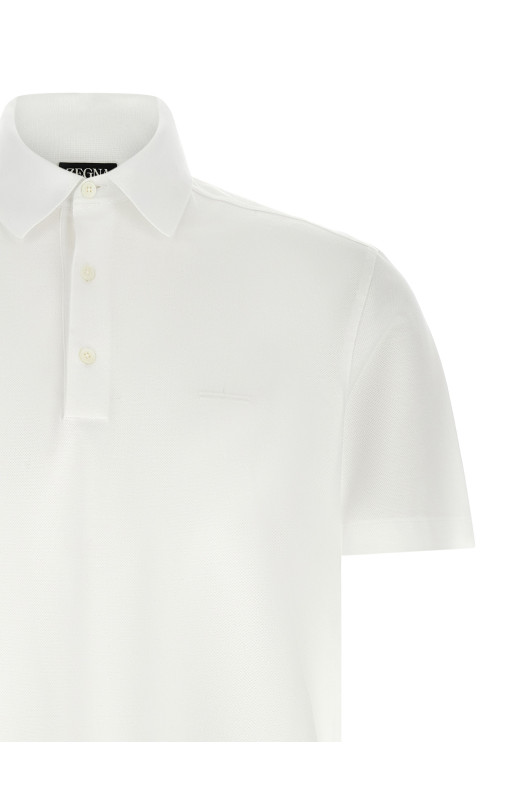 Piqué cotton polo shirt White