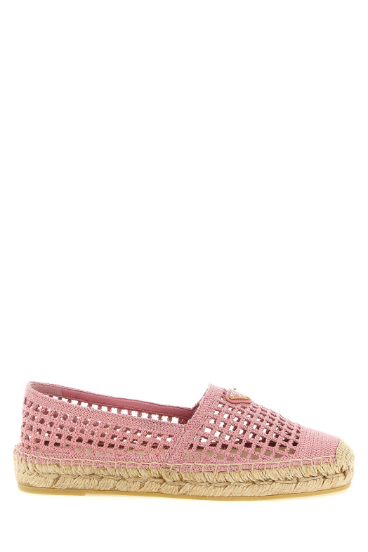 Crochet knitted espadrilles Pink