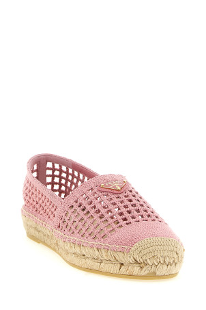 Crochet knitted espadrilles Pink