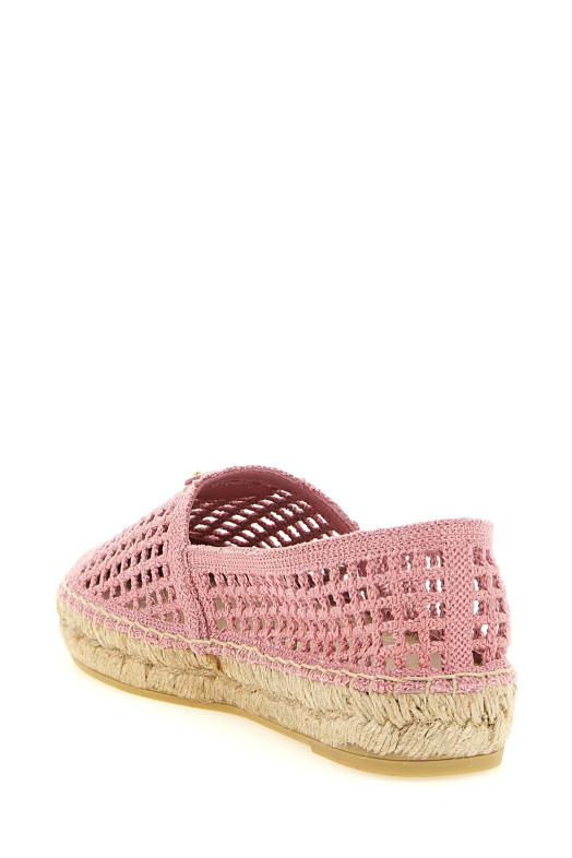 Crochet knitted espadrilles Pink