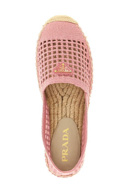 Crochet knitted espadrilles Pink