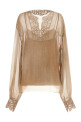 Floral carving blouse Beige