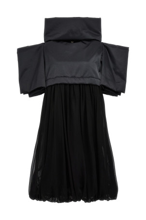 Сукня з двох матеріалів Чорна COMME DES GARÇONS (GLO010W231) Сукня з двох матеріалів Чорна COMME DES GARÇONS (GLO010W231)