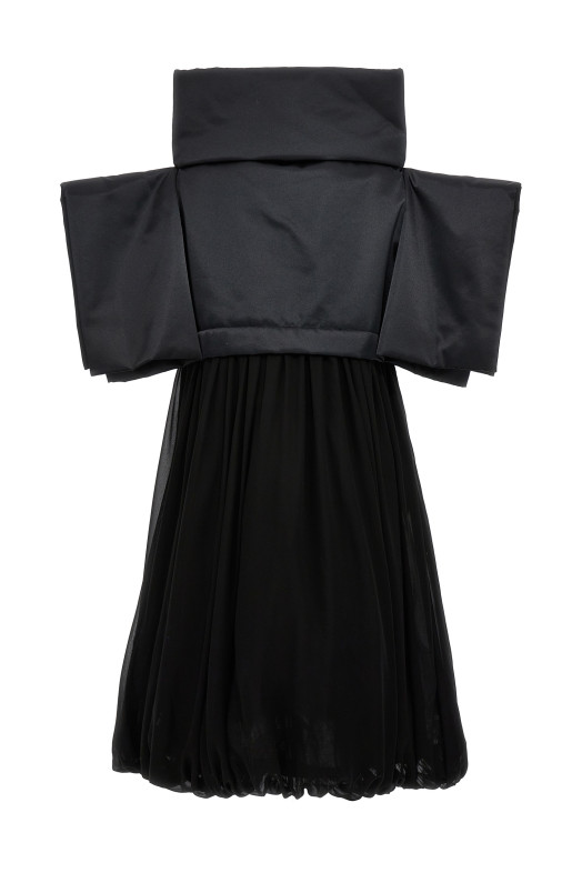 Сукня з двох матеріалів Чорна COMME DES GARÇONS (GLO010W231) Сукня з двох матеріалів Чорна COMME DES GARÇONS (GLO010W231)