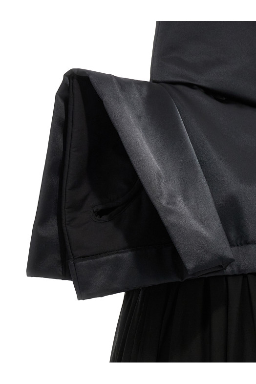 Сукня з двох матеріалів Чорна COMME DES GARÇONS (GLO010W231) Сукня з двох матеріалів Чорна COMME DES GARÇONS (GLO010W231)