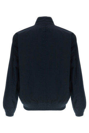 Logo embroidery bomber jacket Blue