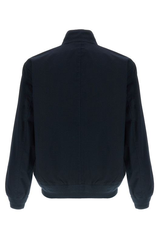 Logo embroidery bomber jacket Blue