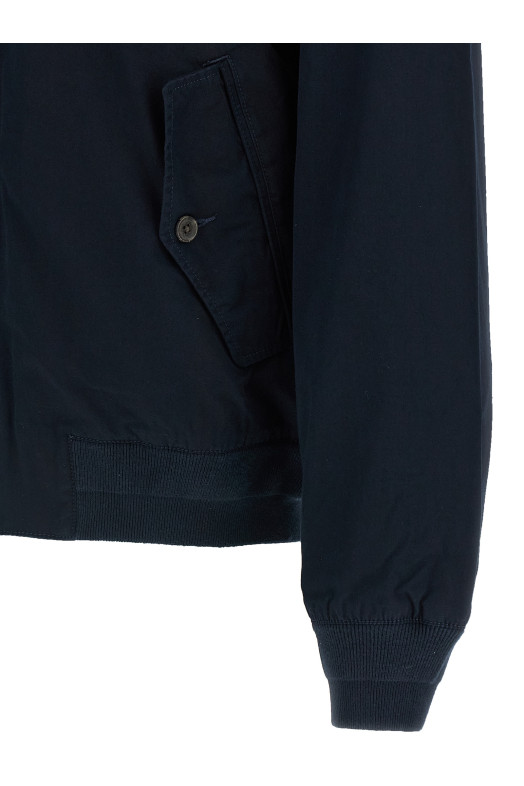 Logo embroidery bomber jacket Blue