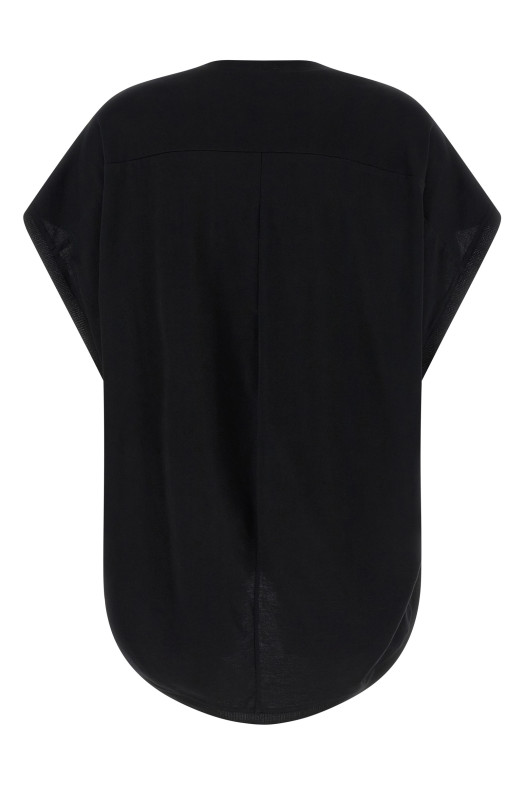 Футболка с двойным вырезом, черная DI.LA3 PARI' T92NERO