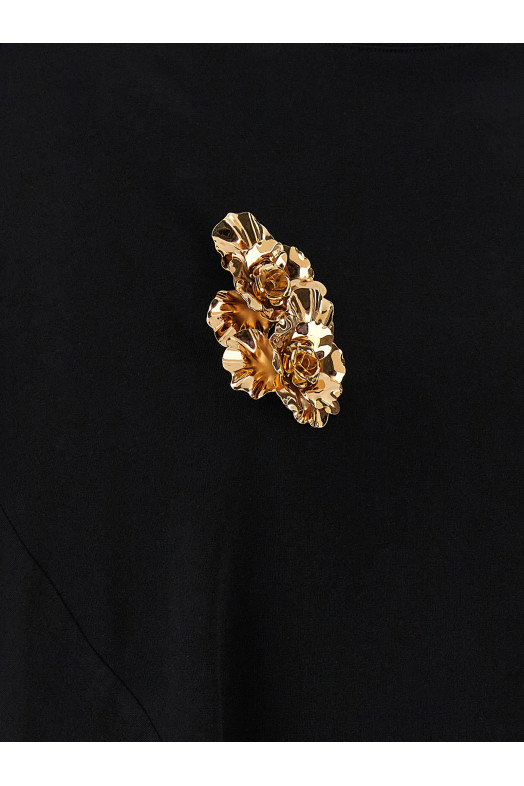 Футболка с двойным вырезом, черная DI.LA3 PARI' T92NERO