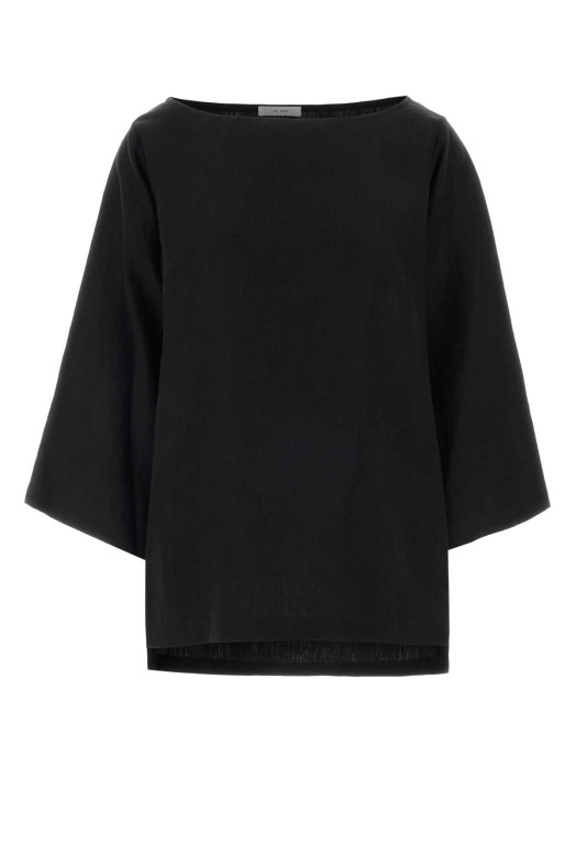 Black linen Junia blouse Black THE ROW (10843W4357)