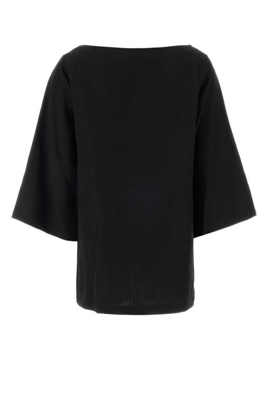 Black linen Junia blouse Black THE ROW (10843W4357)