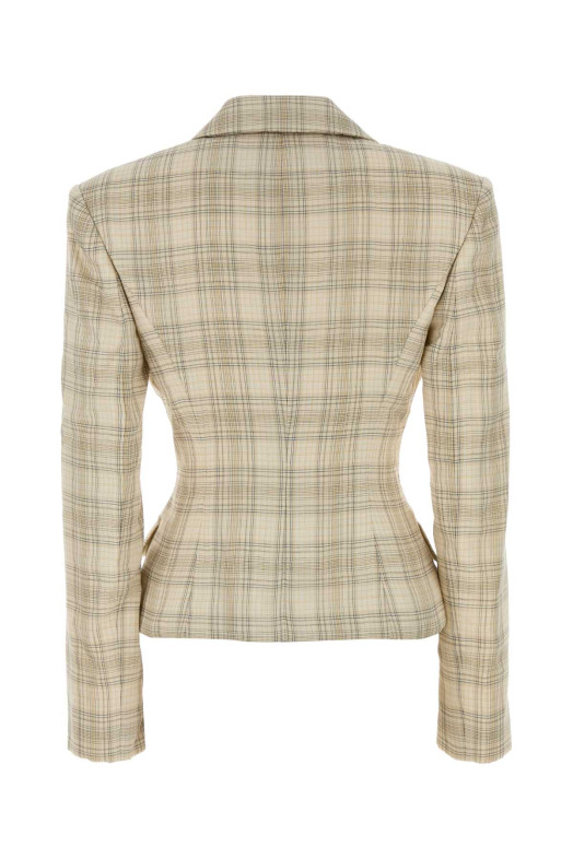 Хлопковый блейзер с вышивкой, бежевый, MAGDA BUTRYM (114526)