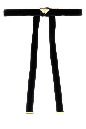 Black velvet hair clip Black PRADA (1IF257068)