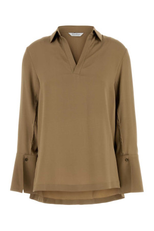 Camel stretch crepe Dover blouse Blue MAX MARA (2521196018600)