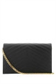 Black leather clutch Black SAINT LAURENT (377828BOW01)