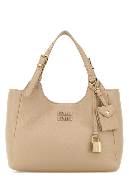 Плечевая сумка из кожи цвета песка MIU MIU (5BA3042IFL)