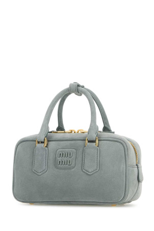 Powder blue suede Arcadie handbag MIU MIU (5BB142VOON2CS4)