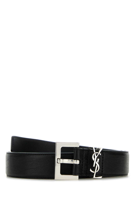 Black leather belt Black SAINT LAURENT (634440AAC8A)