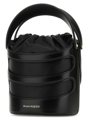 Black leather The Rise bucket bag Black ALEXANDER MCQUEEN (7871261VPGI)