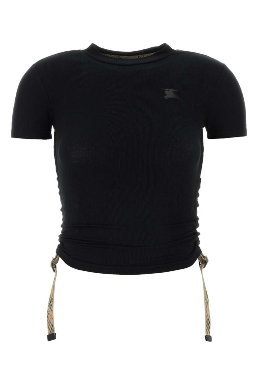 Black stretch cashmere blend t-shirt Black BURBERRY (8117068)