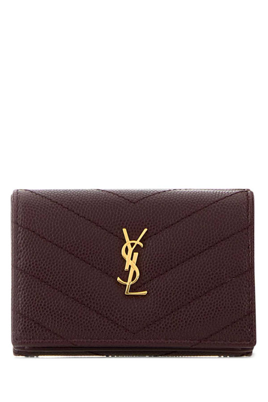 Plum leather wallet SAINT LAURENT (843909AAGY5)