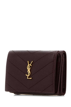Plum leather wallet SAINT LAURENT (843909AAGY5)