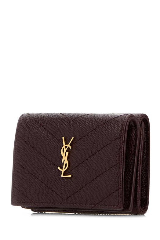 Plum leather wallet SAINT LAURENT (843909AAGY5)