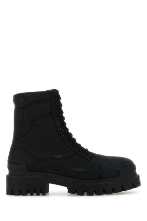 Slate canvas Combat Strike ankle boots Black BALENCIAGA (845015W2H11)