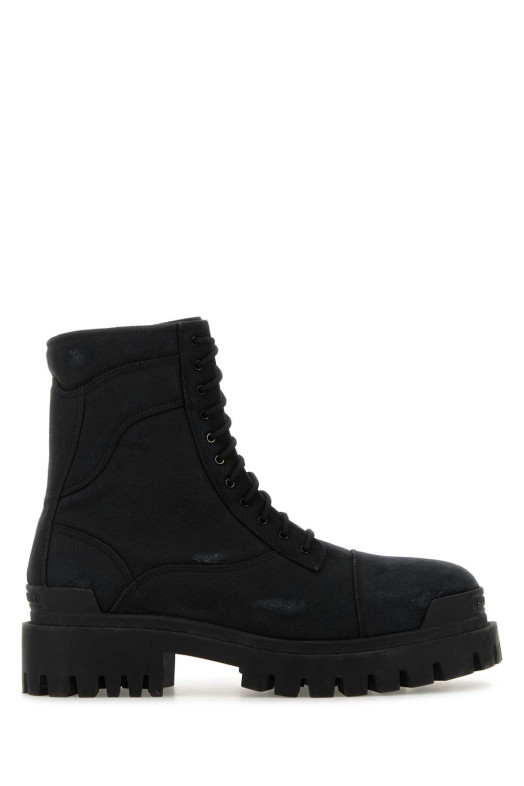 Slate canvas Combat Strike ankle boots Black BALENCIAGA (845015W2H11)