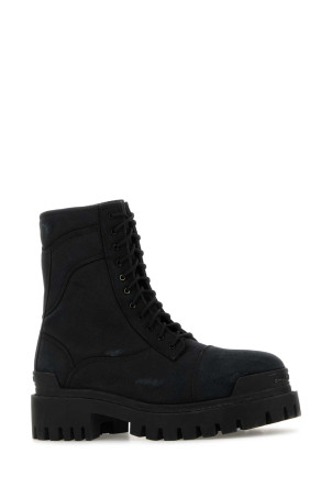 Slate canvas Combat Strike ankle boots Black BALENCIAGA (845015W2H11)