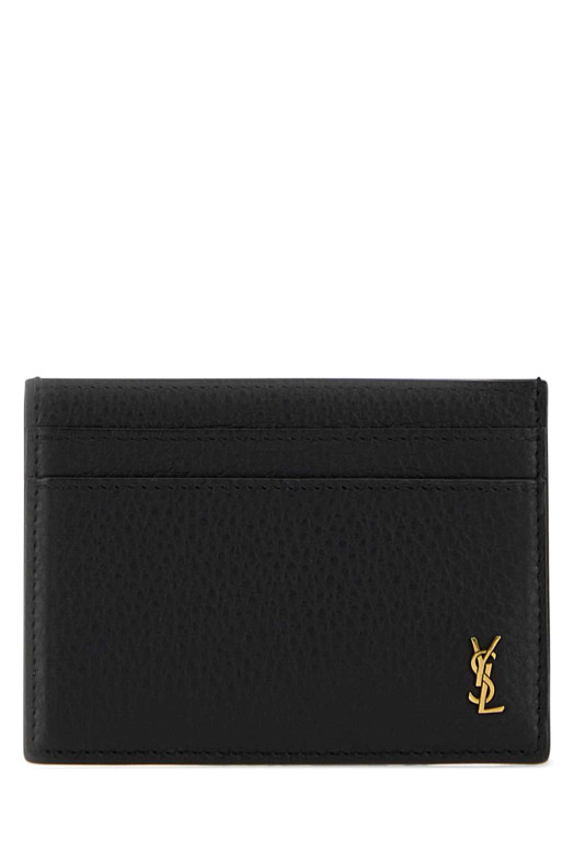 Black leather card holder Black SAINT LAURENT (847951AAET9)