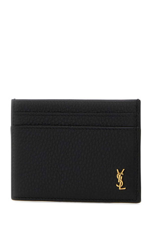 Black leather card holder Black SAINT LAURENT (847951AAET9)