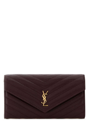 Plum leather wallet SAINT LAURENT (862423AAGY5)