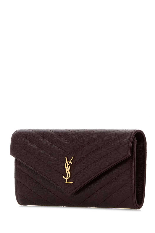 Plum leather wallet SAINT LAURENT (862423AAGY5)