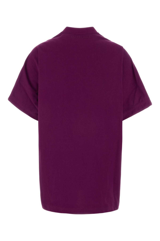 Фиолетовая хлопковая футболка оверсайз BALENCIAGA (868577TUVC6)