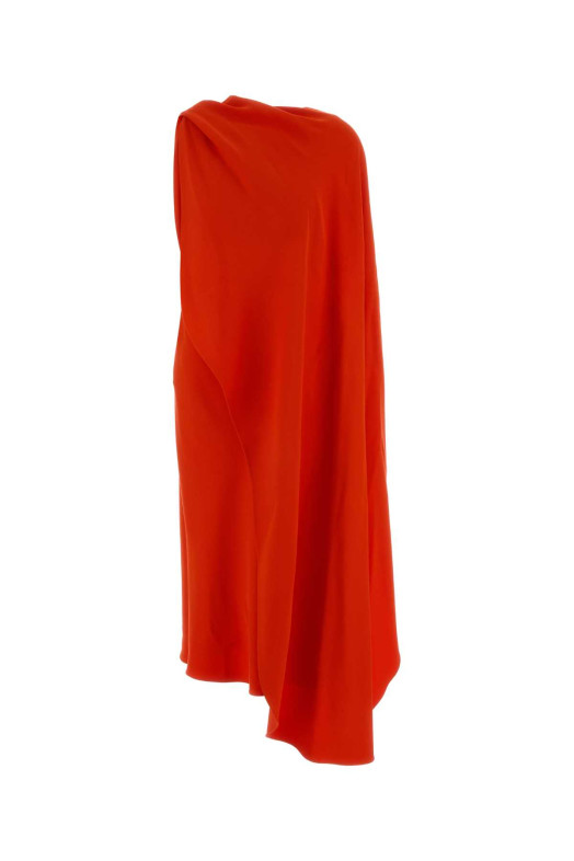 Длинное платье из кораллового крепа BALENCIAGA (872272TUT55)