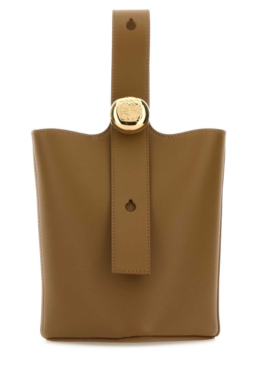 Mud leather mini Pebble bucket bag LOEWE (AANBBBMX01)