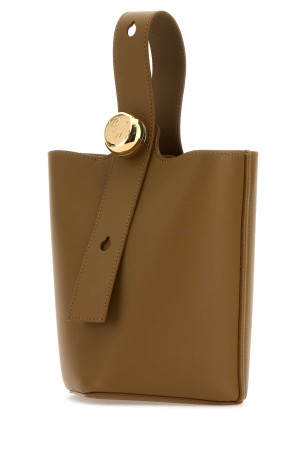 Mud leather mini Pebble bucket bag LOEWE (AANBBBMX01)