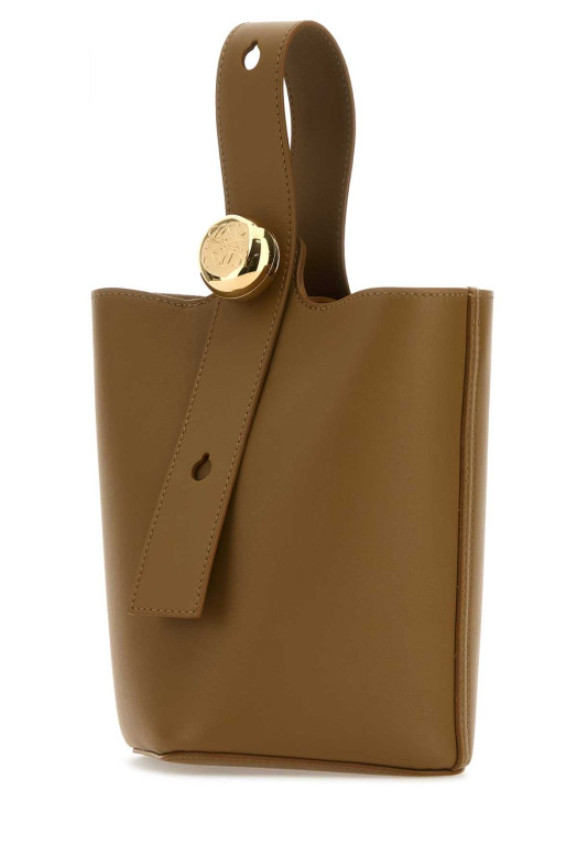 Mud leather mini Pebble bucket bag LOEWE (AANBBBMX01)