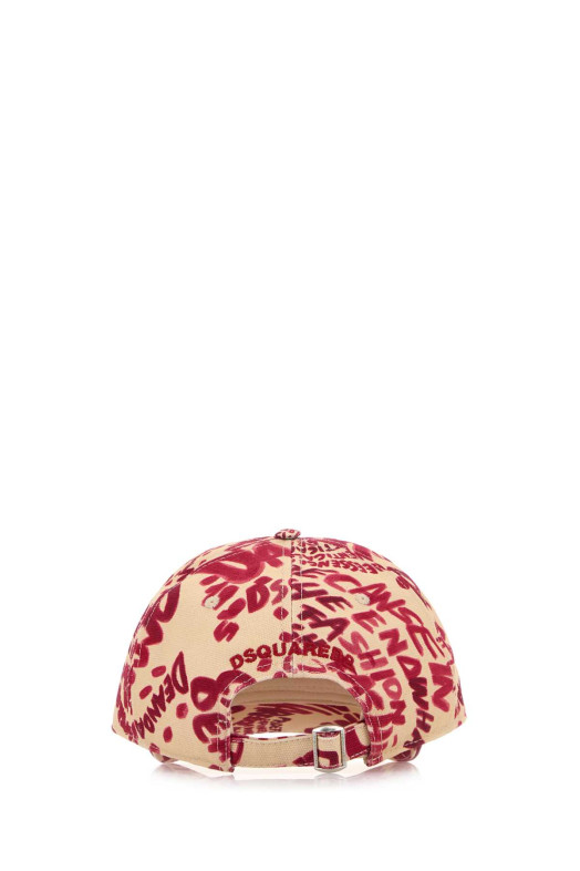 Printed denim Rebel Hibiscus baseball cap DSQUARED (BCW097300308745)