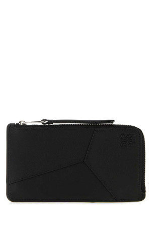 Black leather Puzzle card holder Black LOEWE (C510G17X05)