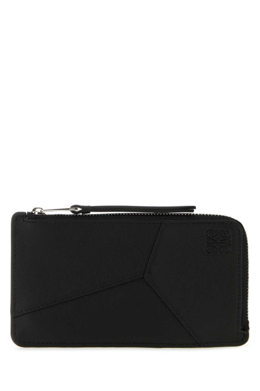 Black leather Puzzle card holder Black LOEWE (C510G17X05)