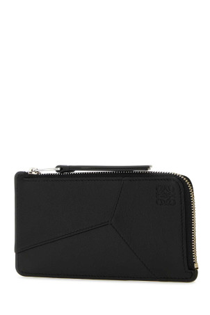 Black leather Puzzle card holder Black LOEWE (C510G17X05)