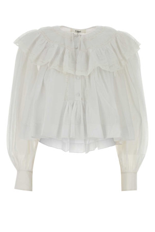 White cotton blouse Beige CHLOE (CH26SHT84040)